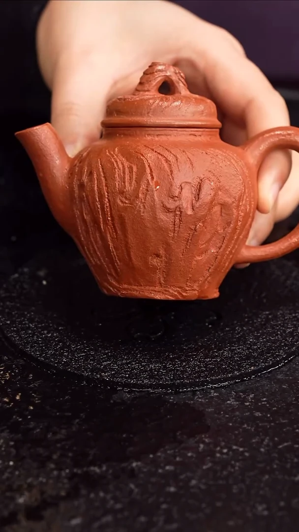 茶壶紫砂成进窑  手捏壶86  绝红降坡 140毫升