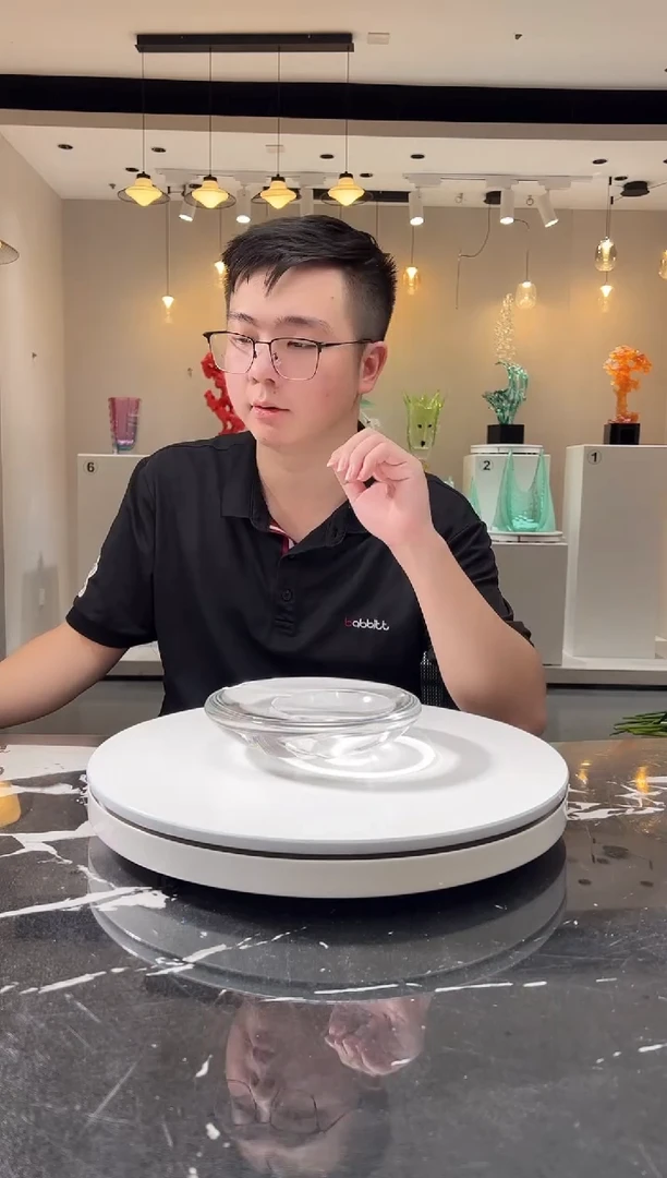 摆件巴比特美学 透明色圆形烟灰缸