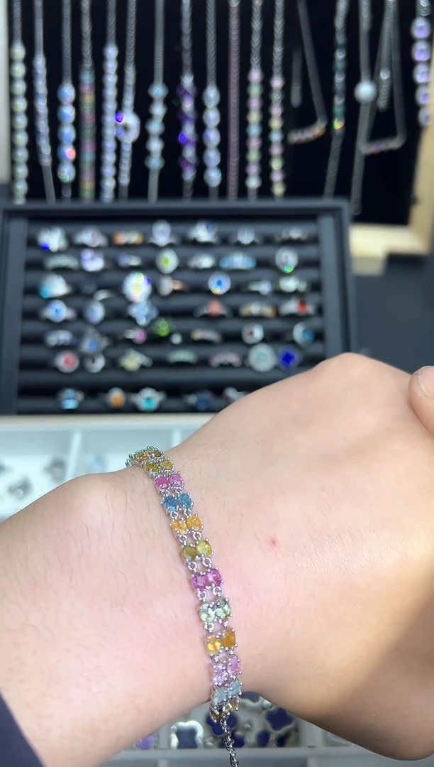 【闪购商品】碧玺手链银S925镶嵌0000