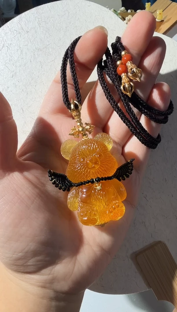 【闪购商品】蜜蜡项链未镶嵌蜜蜡小熊项链
