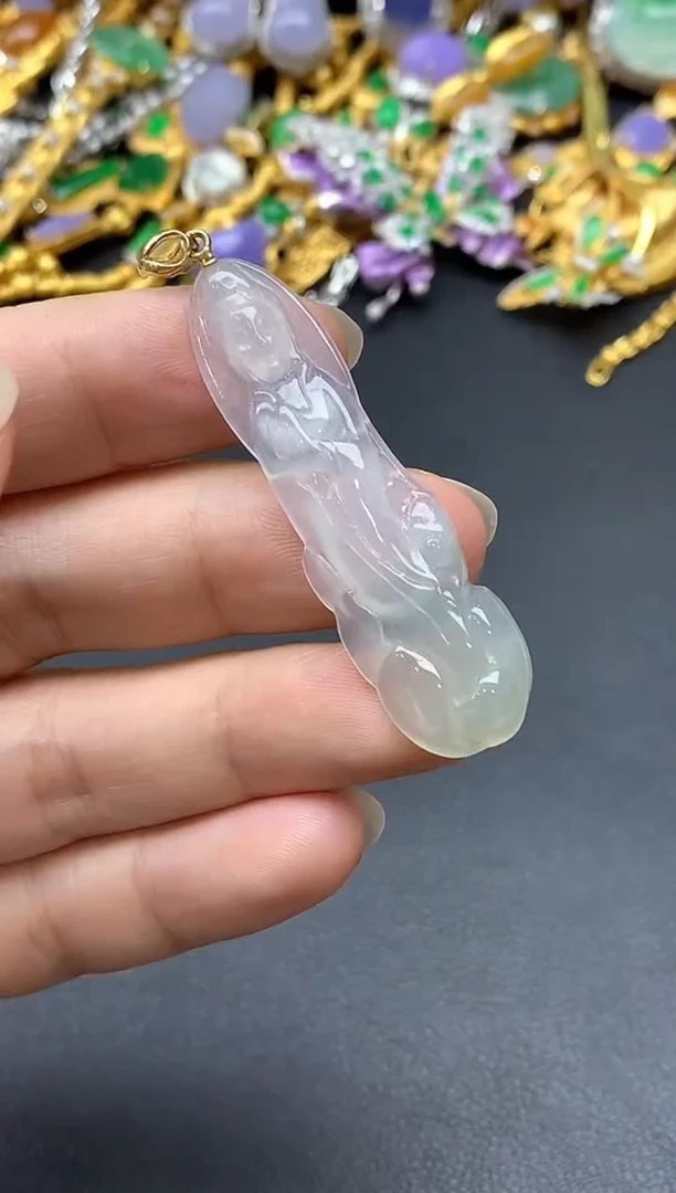 颈饰18K金镶嵌翡翠102-中国好珍宝