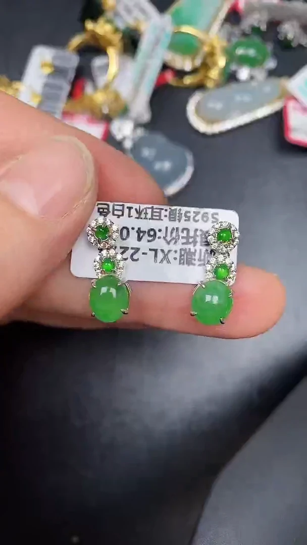 银S925镶嵌戒指翡翠1640