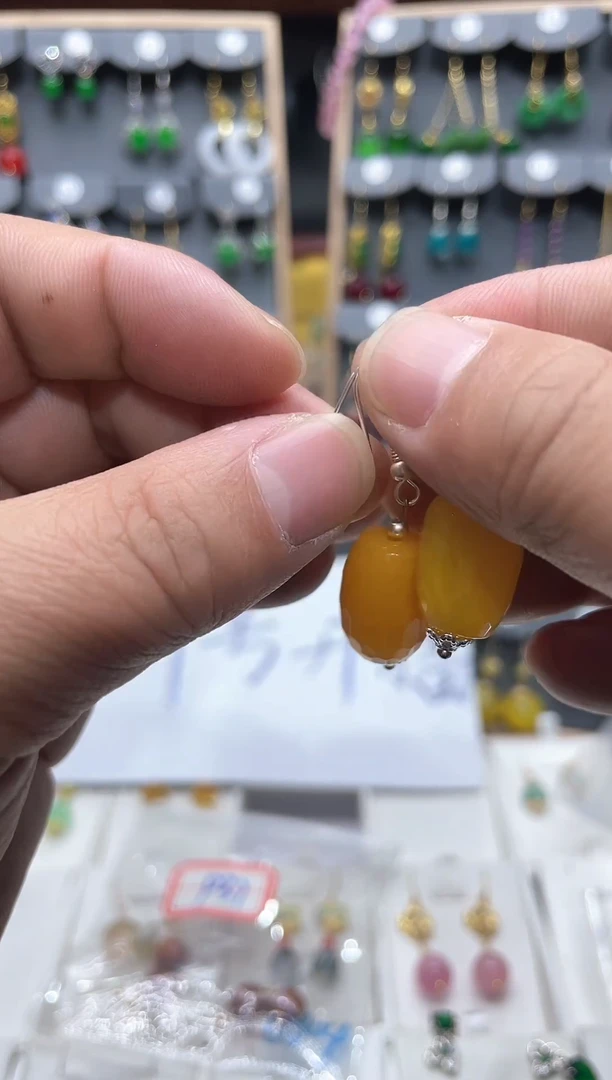 【闪购商品】玛瑙/玉髓耳坠银S925镶嵌时尚耳饰111