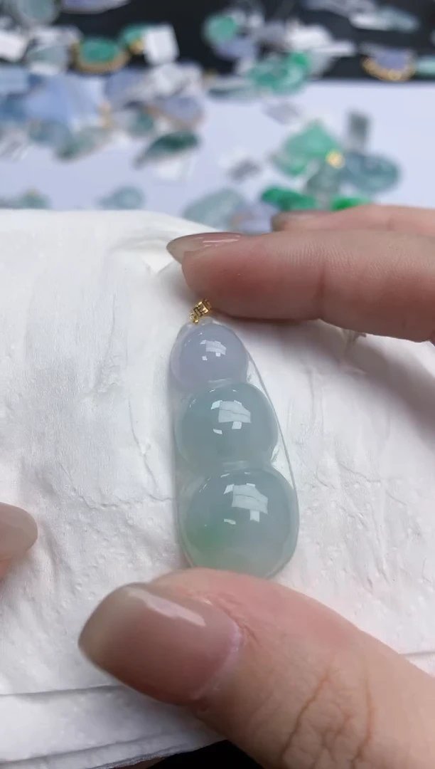 【闪购商品】翡翠颈饰18K金镶嵌天然缅甸翡翠A货