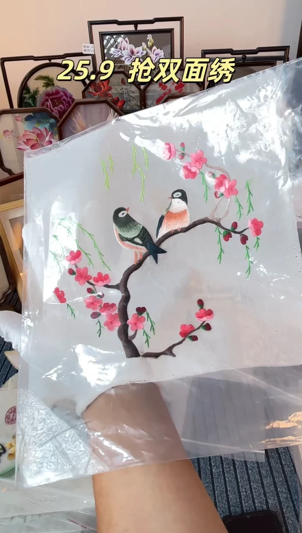 织绣纯手工苏绣双面绣绣布11