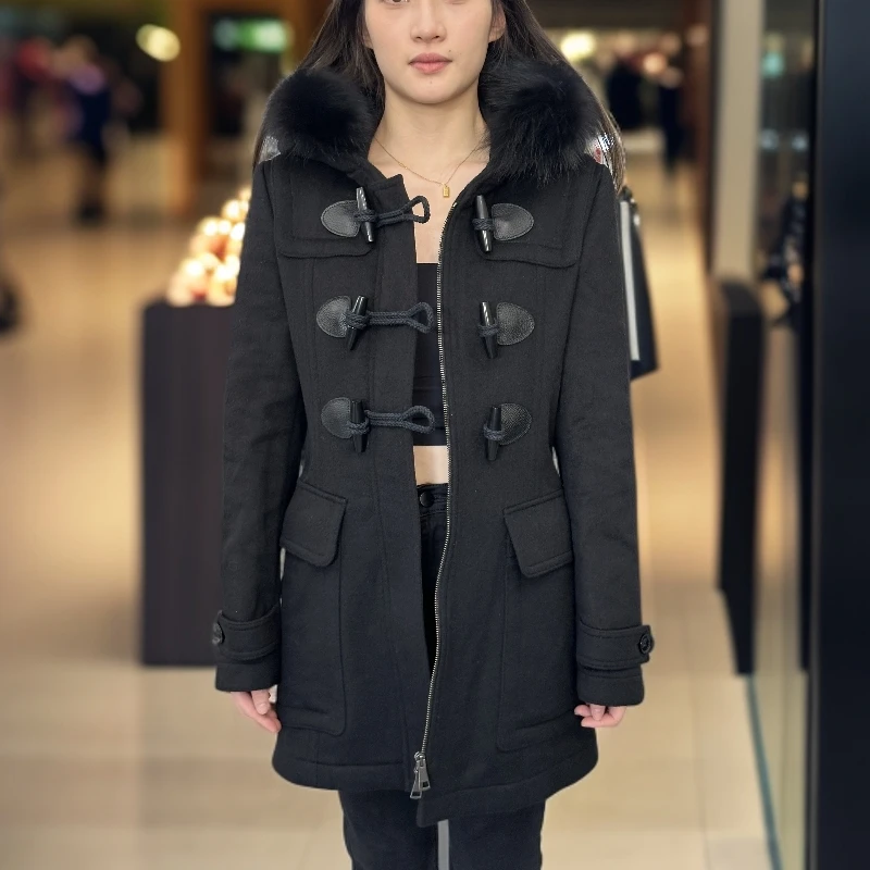 BURBERRY/博柏利时尚潮流冬季女式风衣带帽款