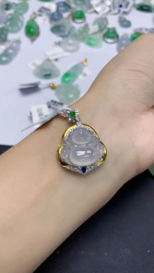 颈饰未镶嵌翡翠天然缅甸翡翠A货百元以上9元证书费自理