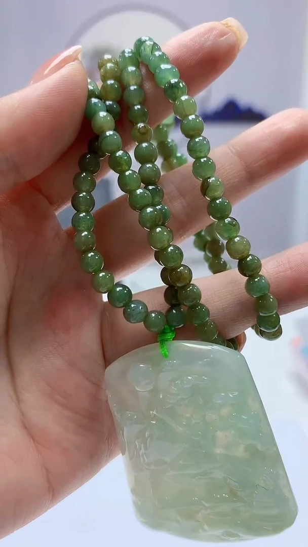 【闪购商品】定制翡翠未镶嵌1502ms-毛货挂件赠珠链164