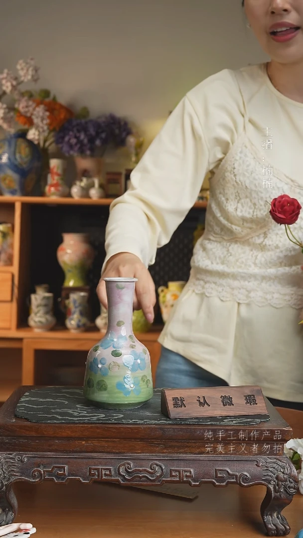 摆件不带花景德镇原创花器手工手作