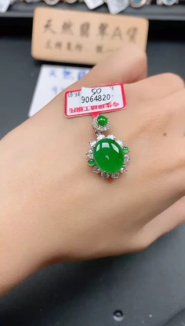 银S925镶嵌戒指翡翠111