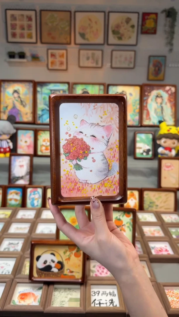 国画捧花猫咪 手绘国画6