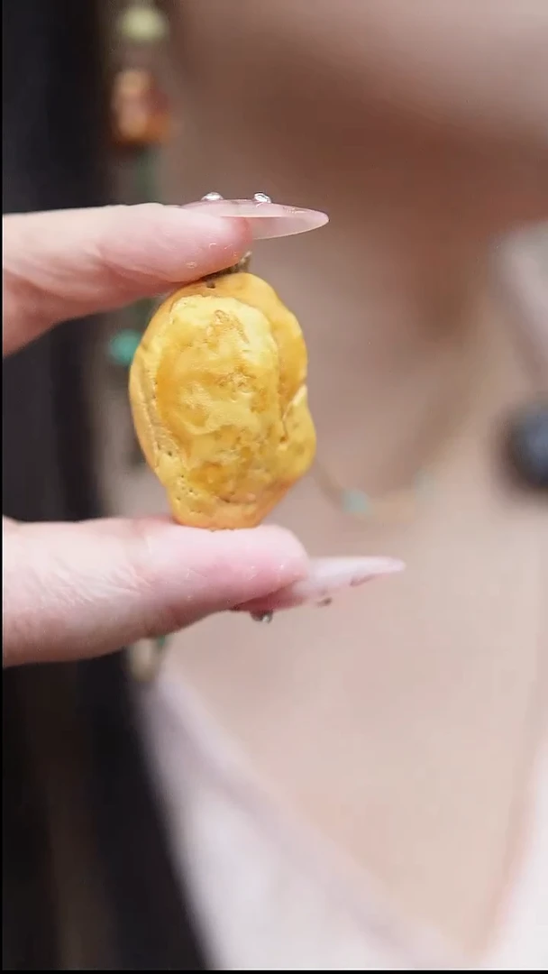 裸石蜜蜡未镶嵌 *百搭蜜蜡锁骨链*吊坠设计款*可调节长短