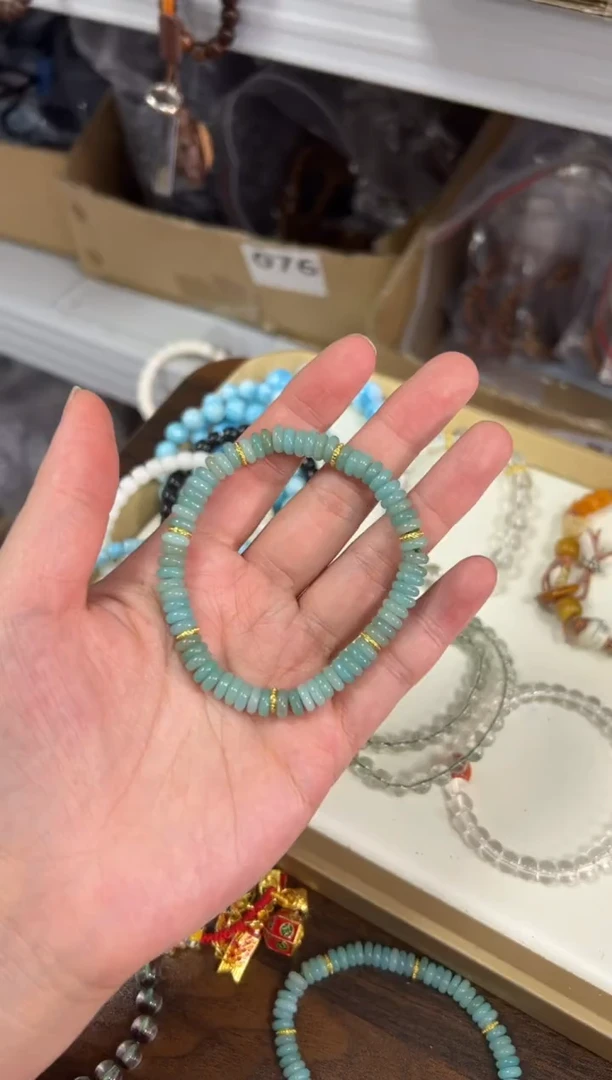 手链未镶嵌天河石老矿天河石精工蝶珠款手链