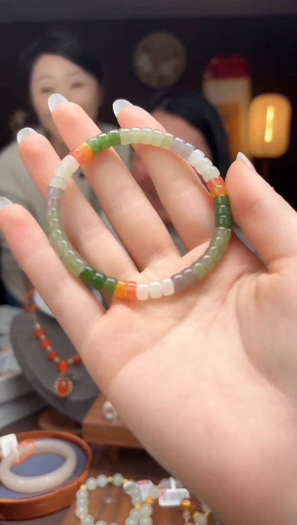 【闪购商品】和田玉g4直切药片珠手串1610未镶嵌-