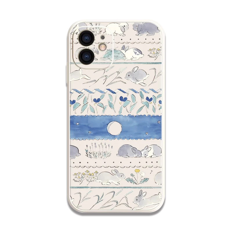 可爱兔兔适用苹果17promax手机壳新款air防摔iPhone16硅胶全包15