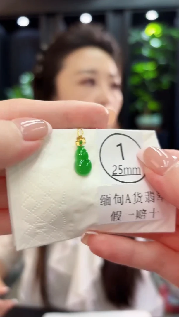 颈饰18K金镶嵌翡翠 缅料A货/支持复检/一件