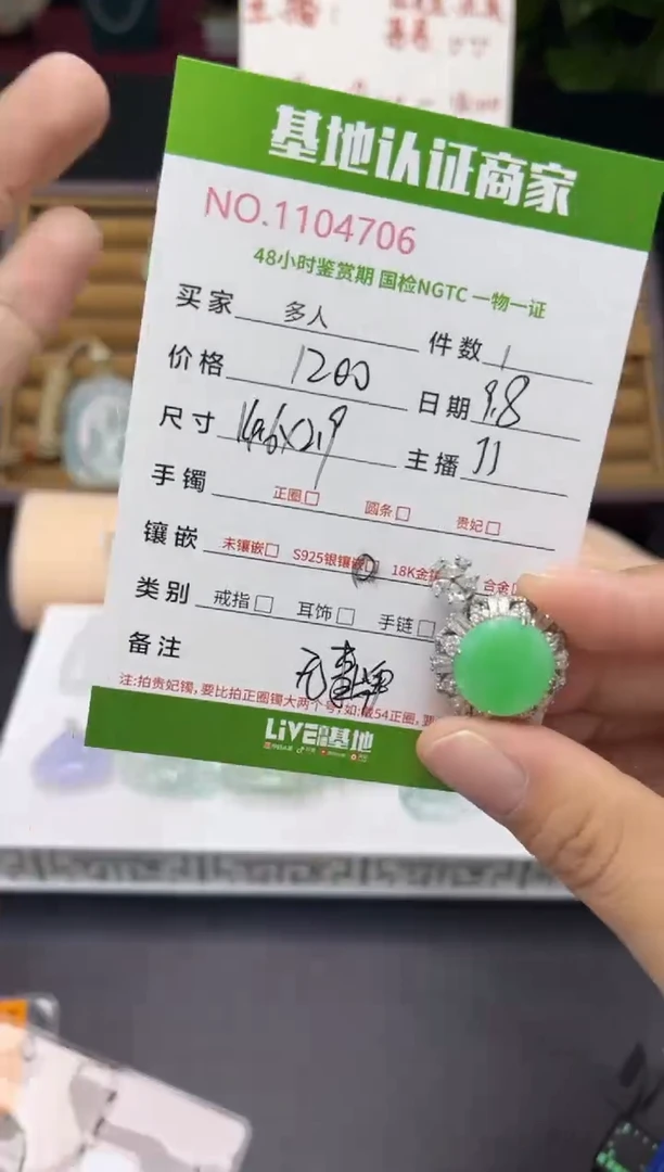 吊坠(不含链)银S925镶嵌翡翠多人