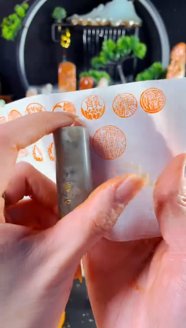 巴林石印石手工篆刻《应似飞鸿踏雪泥》2.0 巴林圆形