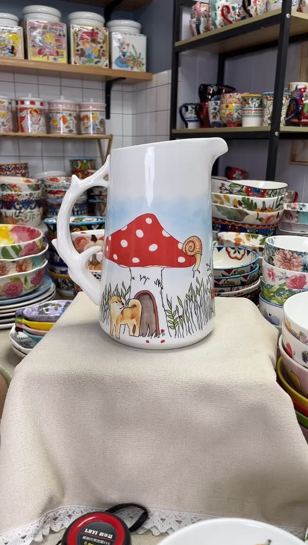 陶瓷清仓蘑菇凉水壶一个【非百分百完美】