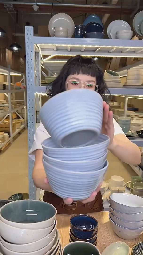 瓷155外贸尾货高温釉下彩餐具默认微瑕