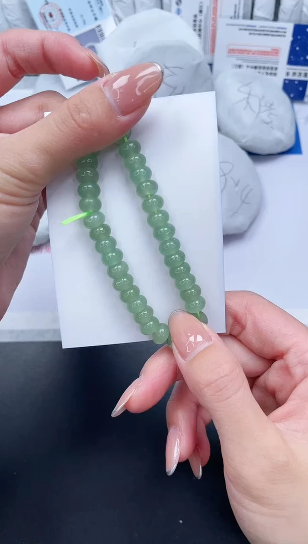未镶嵌手镯石英质玉算盘珠东陵绿手链主播同款一串
