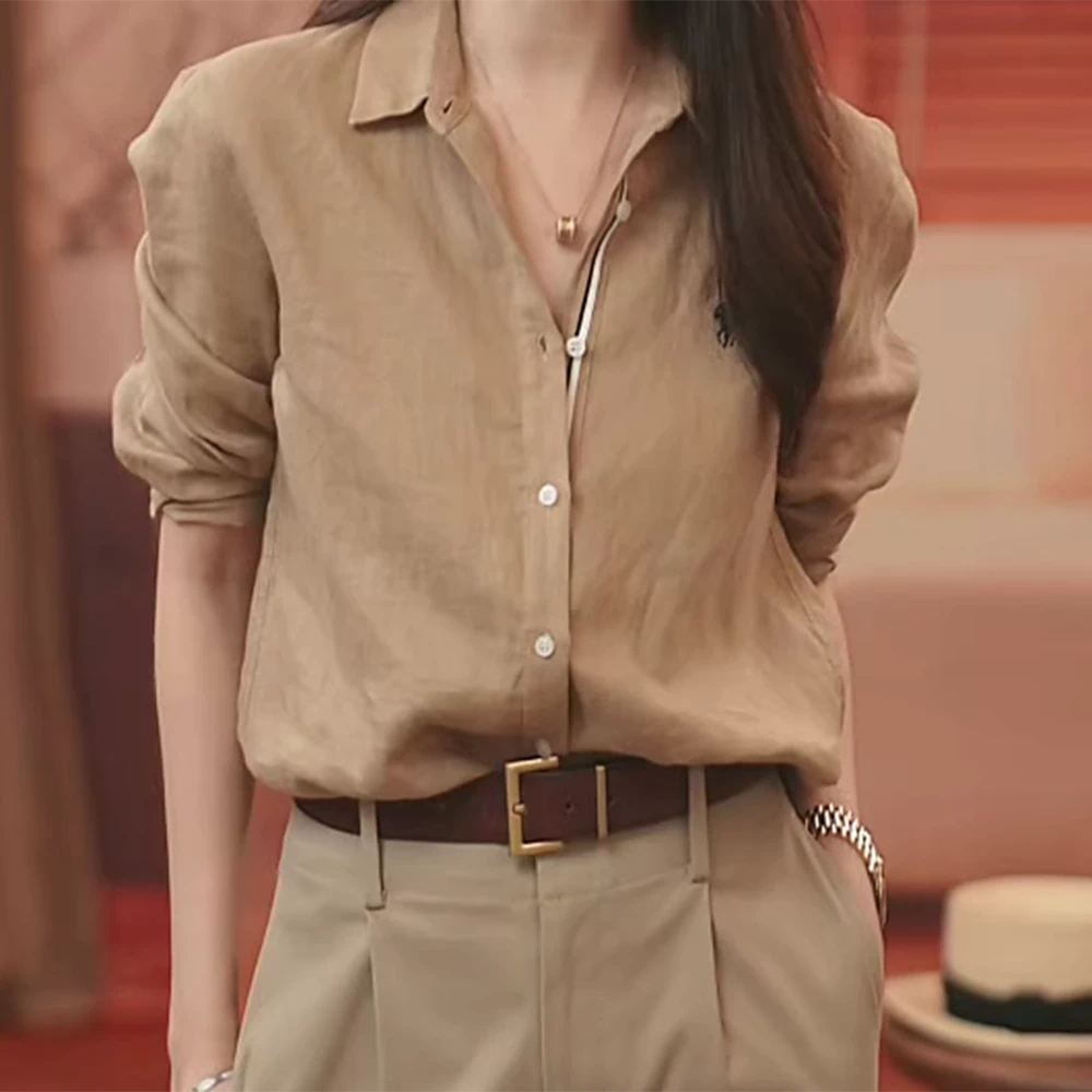 【经典紫标】雨露百搭衬衫七分袖夏季衬衣休闲纽扣C5786