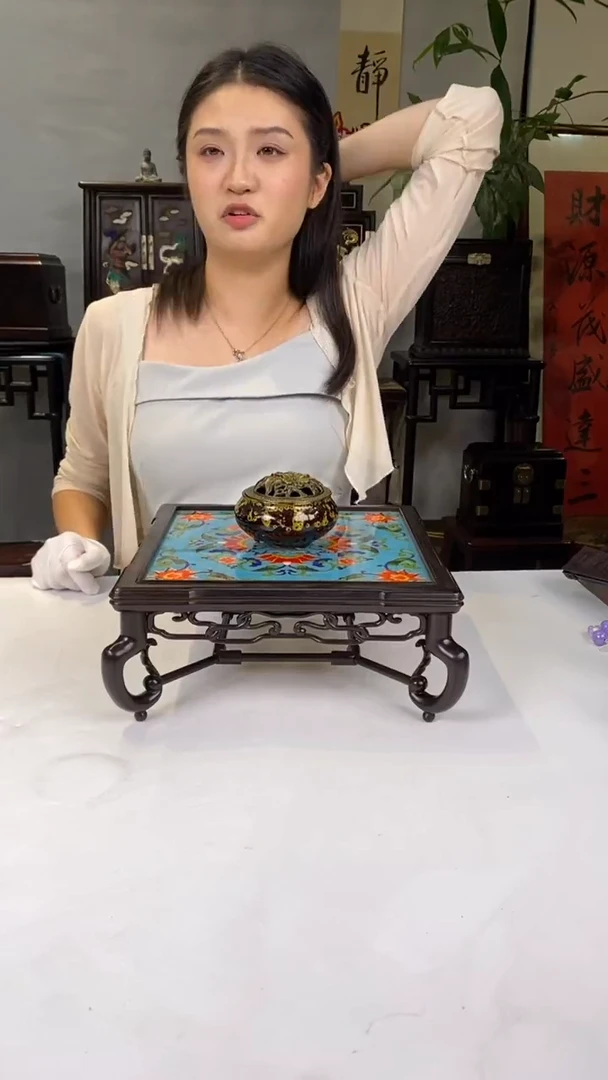 红酸枝木类端景台底座
