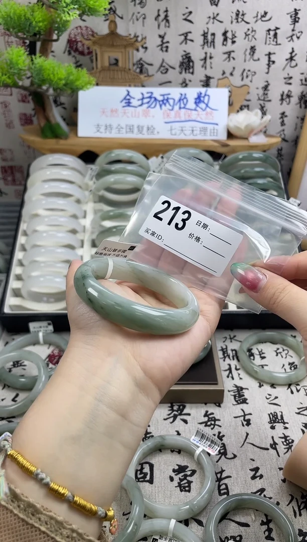 石英质玉（天山翠）手镯未镶嵌213