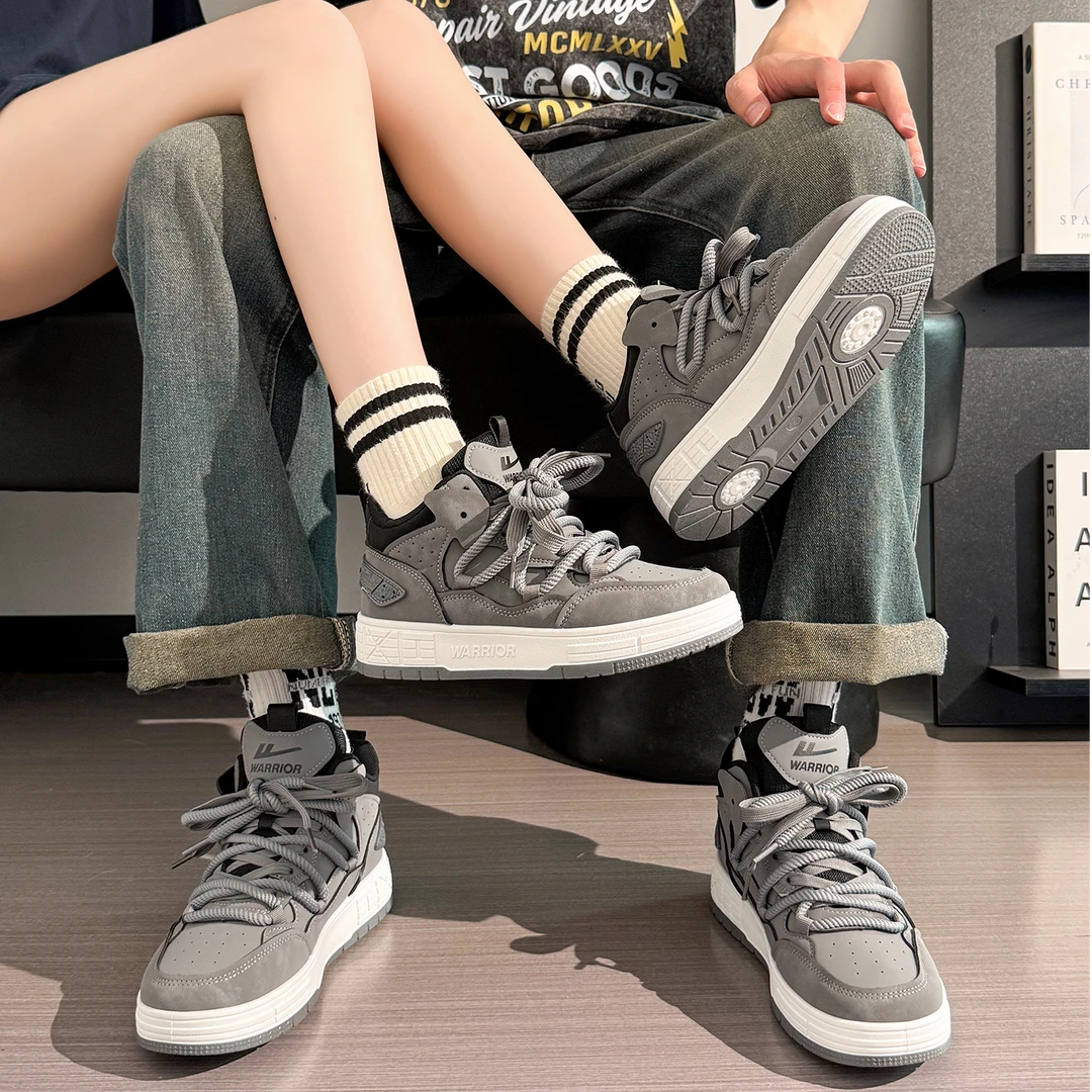 回力复古灰情侣板鞋男女同款2025秋季高帮美式复古休闲运动鞋爆款