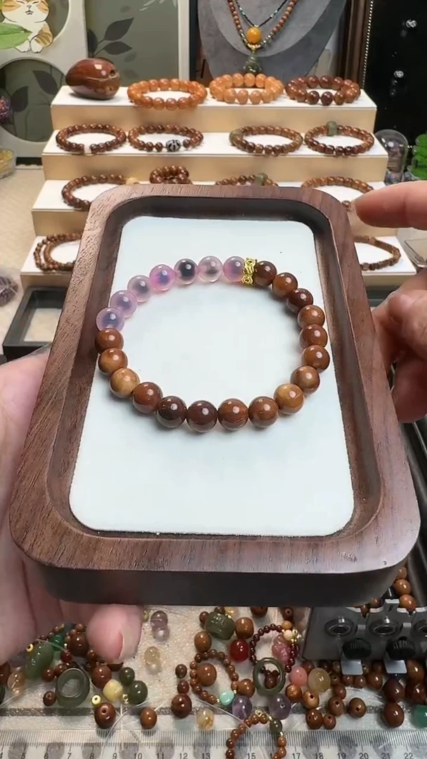 未镶嵌库克手串粉糖心库克单圈卡8