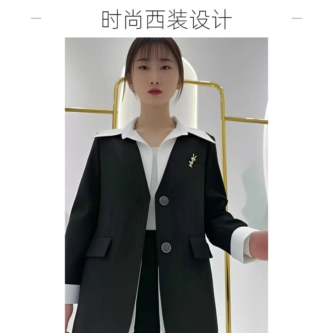 AG名媛X2301时尚气质女士西服西装黑色
