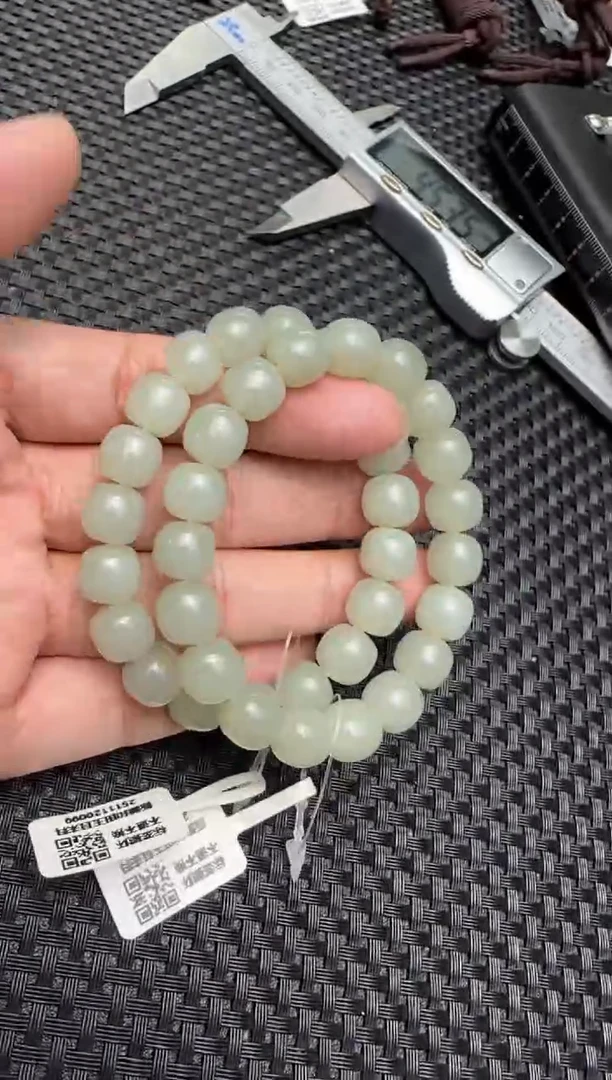 未镶嵌手串和田玉青白玉手串卡9x10 多样性发其一