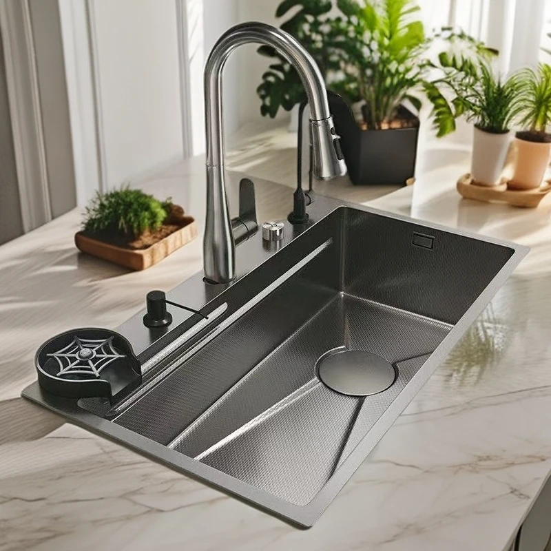 金狄水槽sus黑金刚5.0小米粒304不锈钢洗菜盆