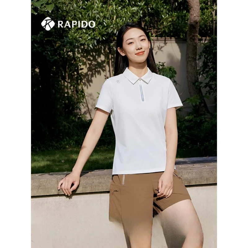 【新品】RAPIDO 2025年春夏款女运动休闲半拉链短袖POLO衫CP5342P12