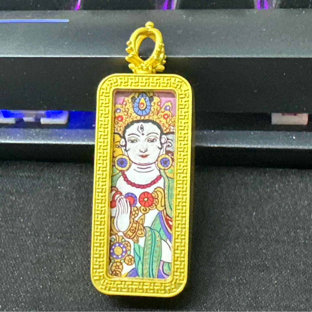 手绘摩利支天唐卡吊坠/多样性发其一  XXTKDZ341