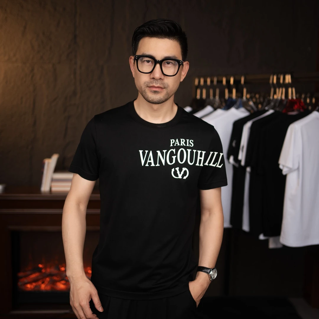 夏季新款匹马棉男士修身大气休闲短袖