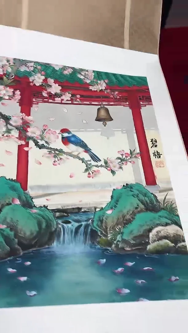 国画王碧梧绘画2.7pc绢本花鸟卷轴