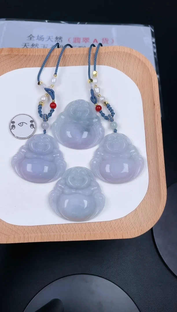 翡翠未镶嵌颈饰LA002翡翠春带彩大佛+送同款绳子（多样性发其一）