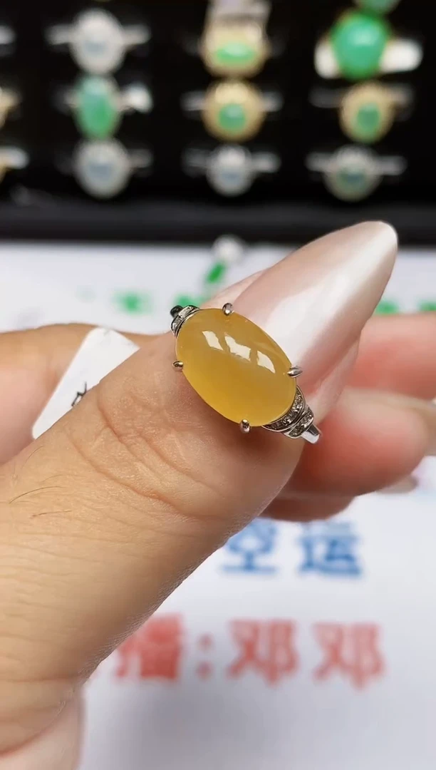 银S925镶嵌戒指翡翠1564
