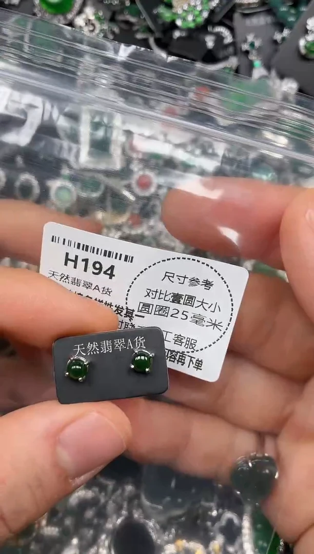 颈饰未镶嵌翡翠H194耳钉