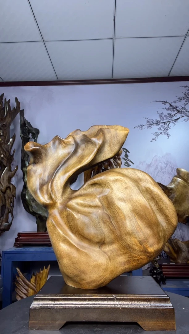 金丝楠木雕款乙**法金丝楠木工艺品摆件