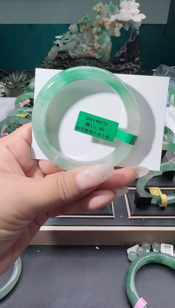 未镶嵌手镯石英质玉（非洲翠）手镯