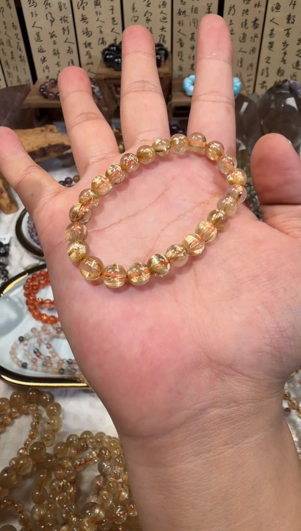 未镶嵌手串水晶SJ-8金发晶钛金