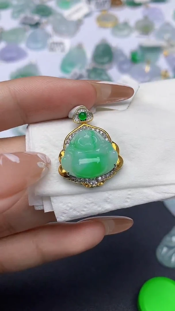 颈饰银S925镶嵌翡翠天然缅甸a货翡翠百元以上9元证书费自理