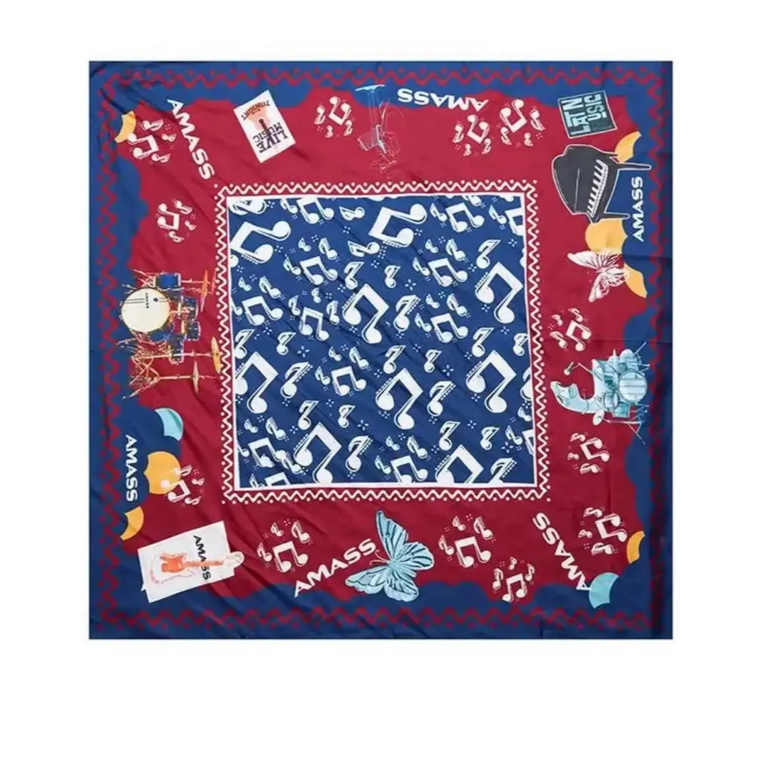 AMASS/阿玛施演奏家Mr.S”系列时尚潮流色彩印花桑蚕丝丝巾 580011