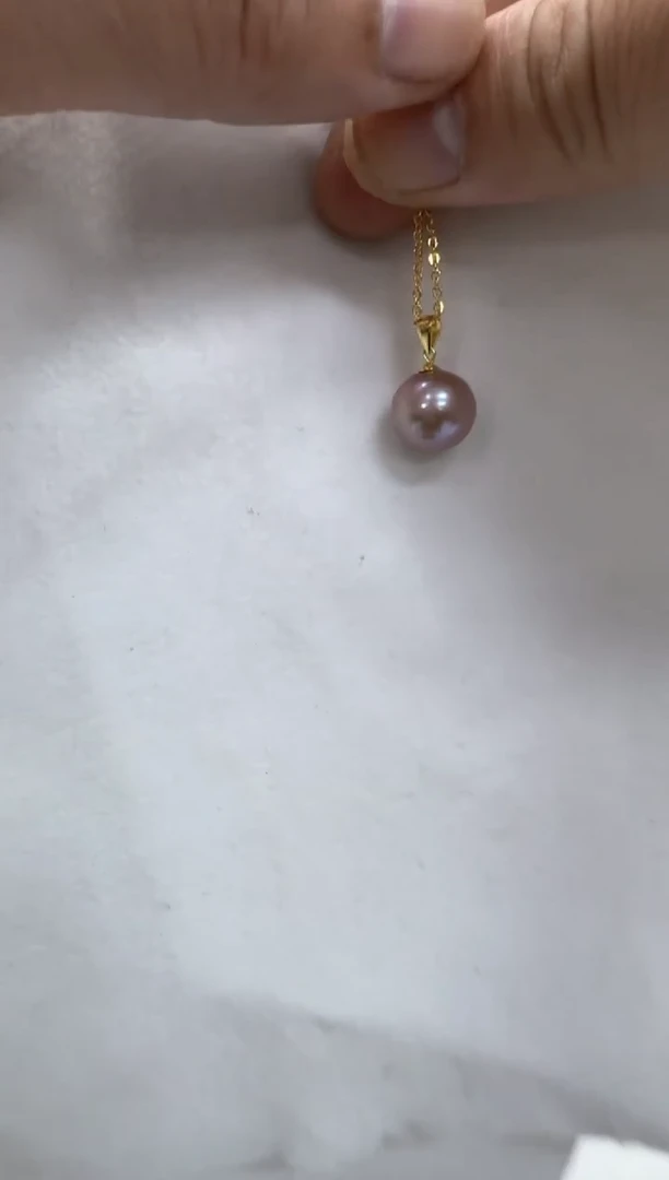 【闪购商品】淡水珍珠颈饰银S925镶嵌紫珠11-12