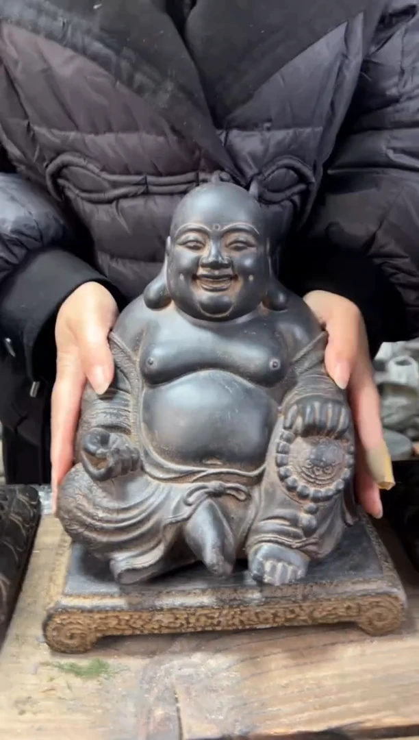 陶土大肚佛+小江枫底座