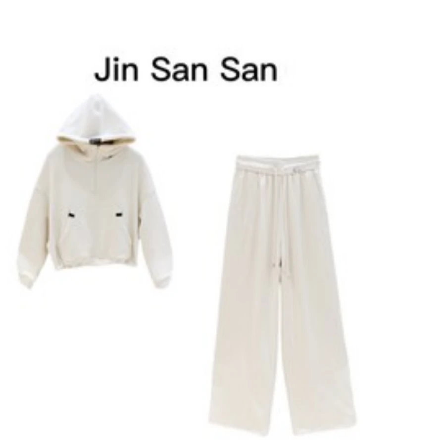 熙薇秋冬新款羊-毛加绒套装【粉妆银砌】时尚休闲百搭套装F6710