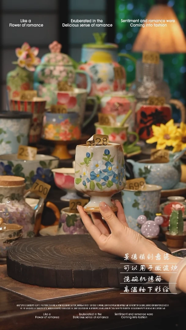 陶瓷景德镇高温釉下彩手工手绘款式