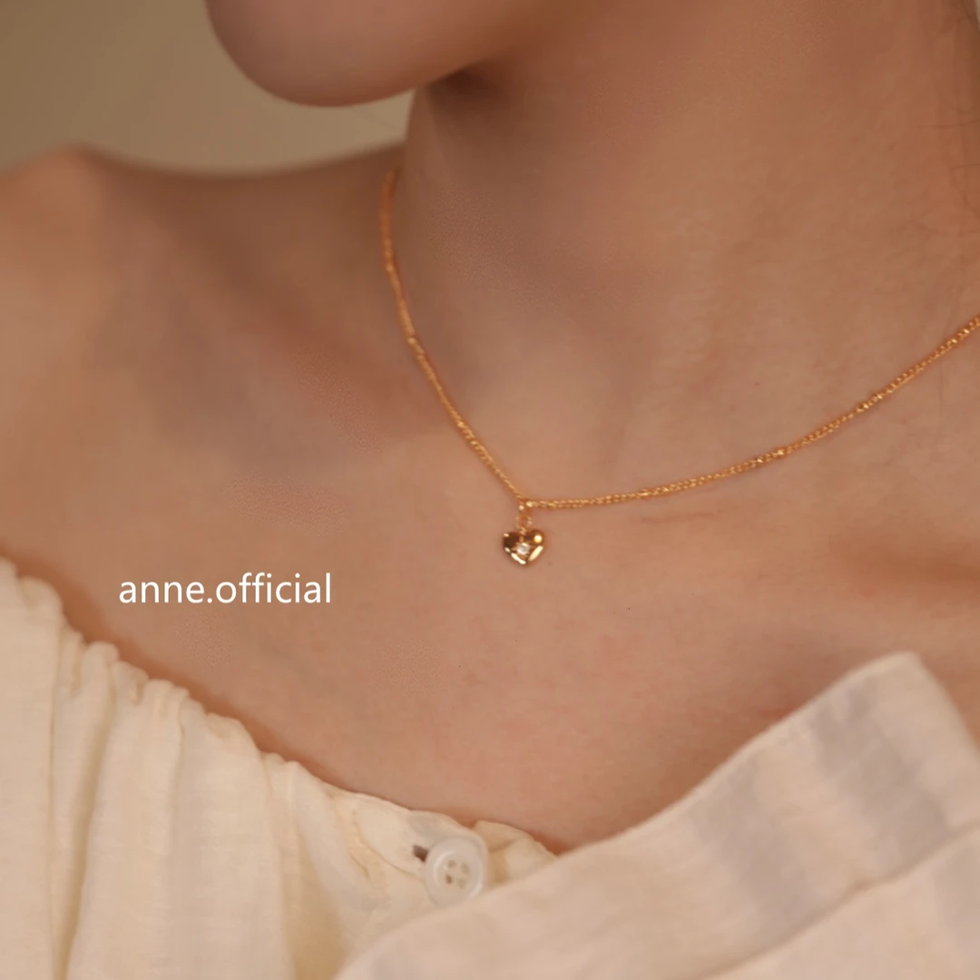 铜合金项链 【X157】韩国简约爱心项链时尚气质小众百搭锁骨链